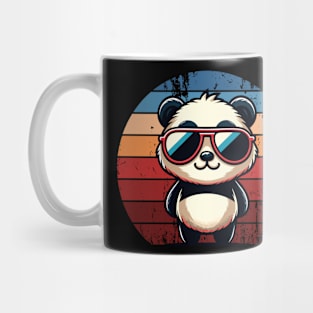 Retro Panda in Sunglasses BBQ Pool Party Funny Panda Mug